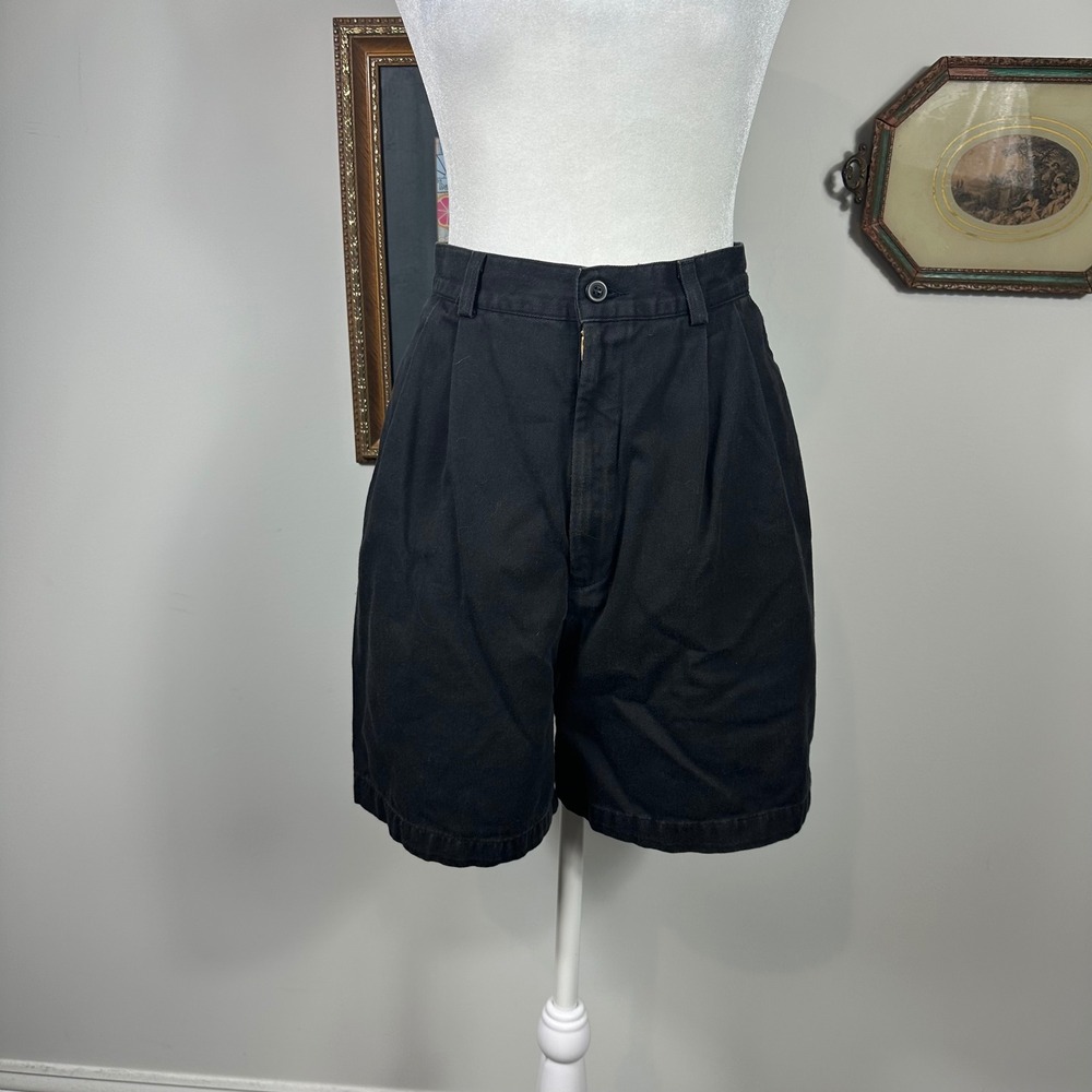 Dockers Classic Khakis Black‎ Pleated Shorts Women Size 12 Cotton Casual - Picture 5 of 7